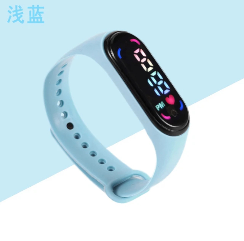 Multi-color LED Watch For Children, light blue