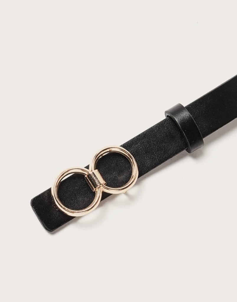 Double O-ring Buckle Belt - Black