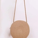 Mini Minimalist Straw Bag - Khaki