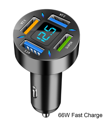 66W 4 Ports USB Car Charger: 66W 4USB