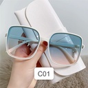 Sunglasses for Women Square: C01, white/blue pink gradient