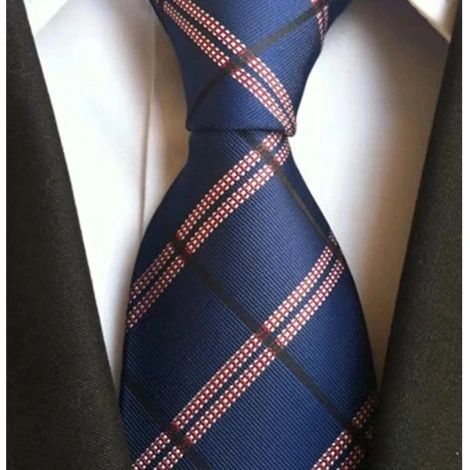 Men Plaid Pattern Business Tie - Apricot