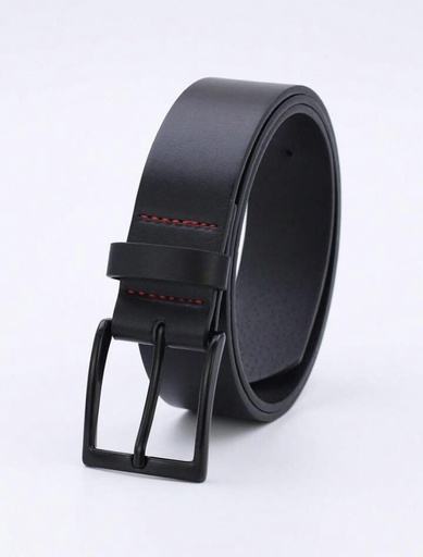 [sc2303175191360411] Men Square Buckle Belt - Black/ size 34-38